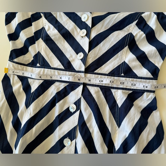 NWOT RALPH LAUREN Chevron Stripe Cotton Midi Dress - Picture 10 of 14